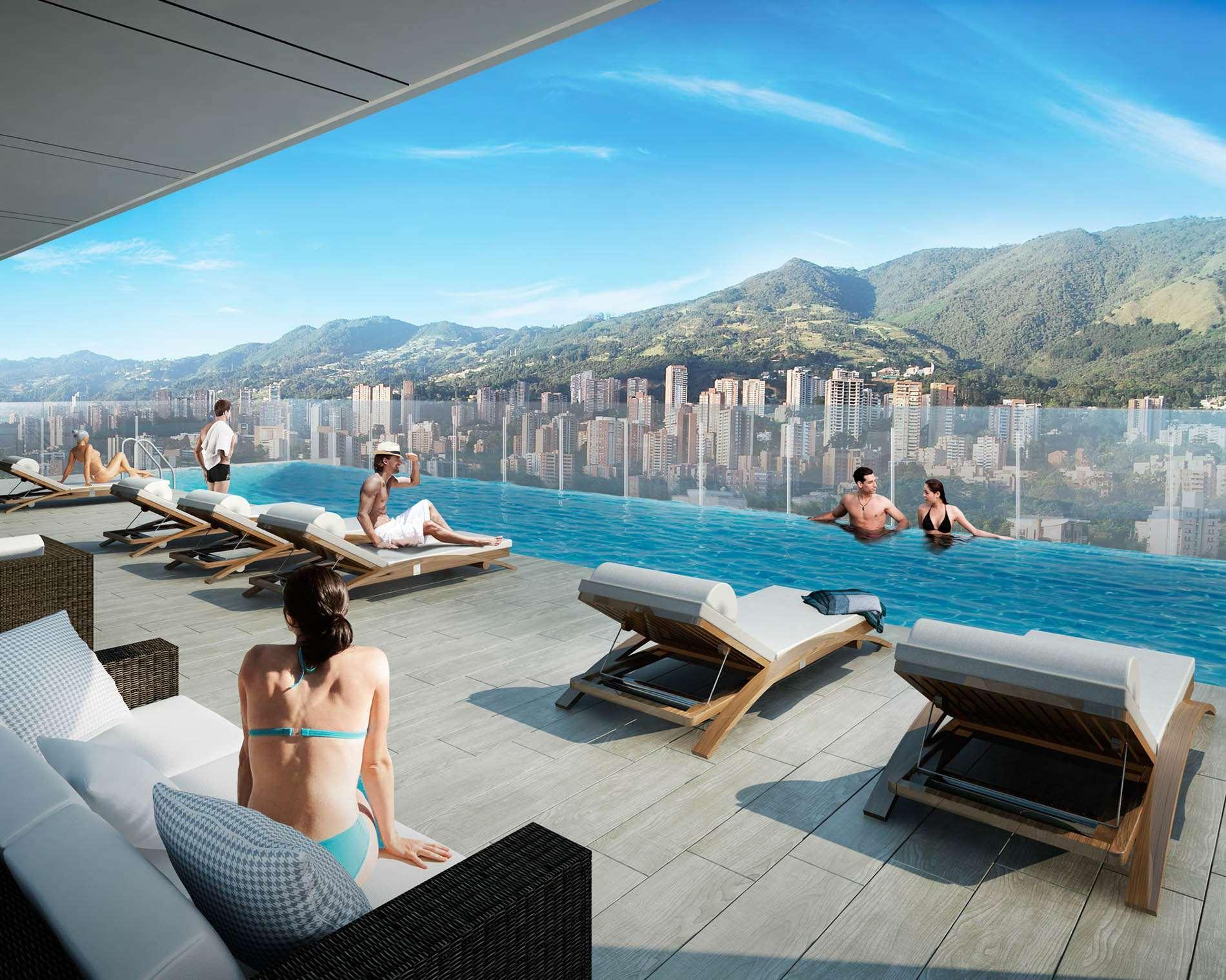 Hotel York Luxury Suites Medellin By Preferred Exterior foto Sky Pool